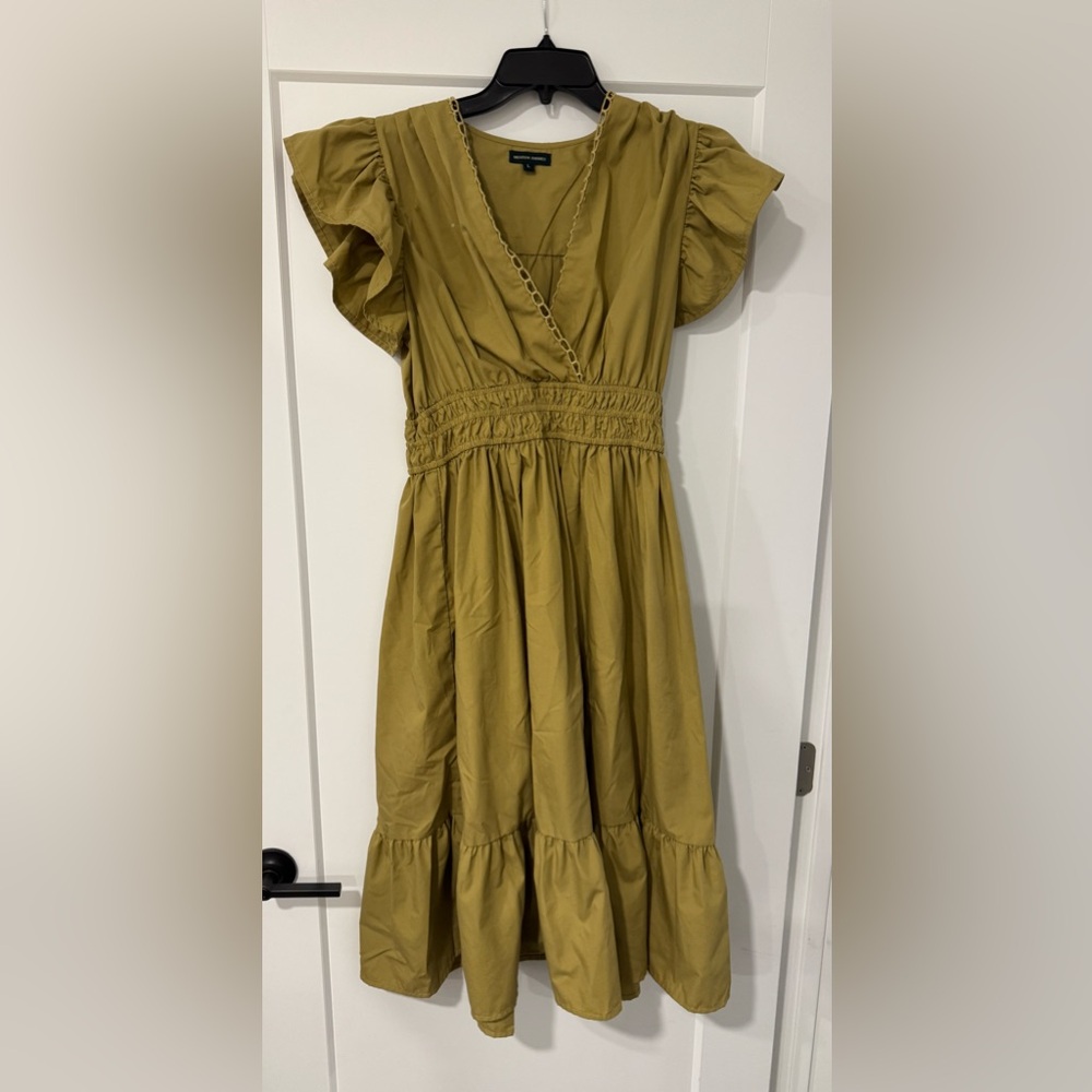 Charming Olive Green Kids Dress